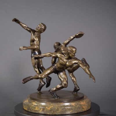 Bronze Sculpture of Olympian throwing the Discus