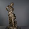 Bronze sculpture inspired by nude model right side view