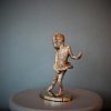 Bronze sculpture of little girl doing a ballet pose in her tutu - right side