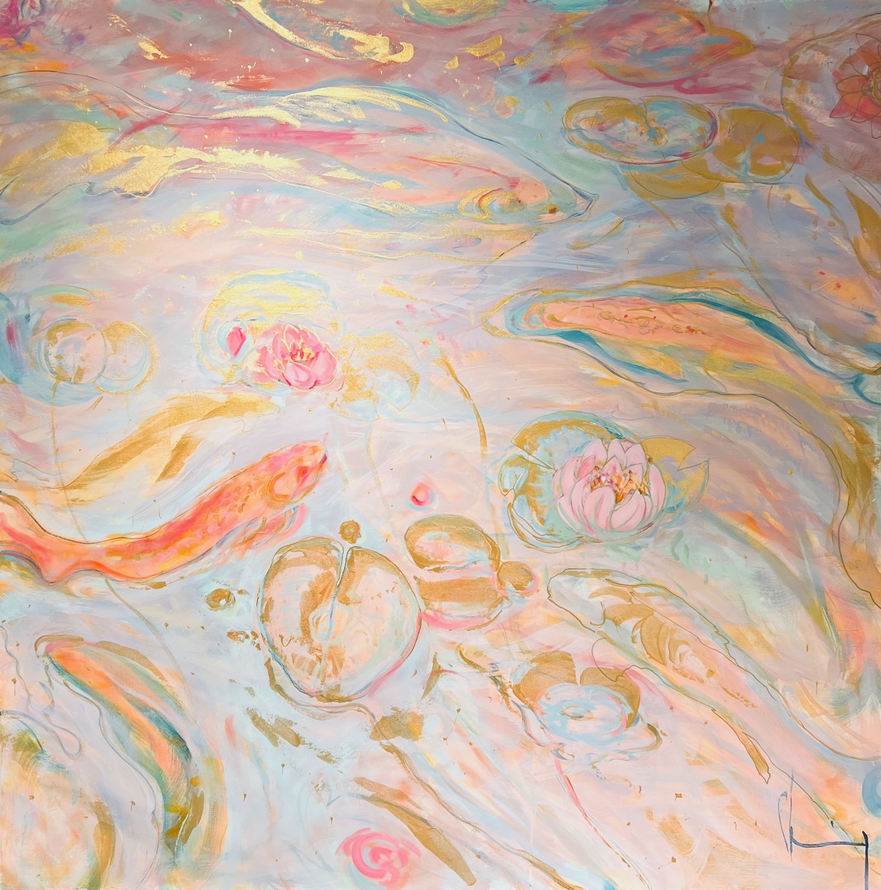 gilded lilly pond & koi